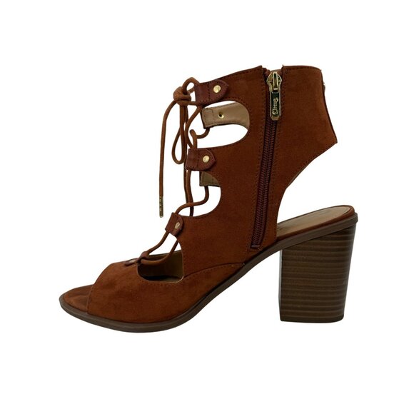 Circus By Sam Edelman Lace-Up Faux Suede Block Heel Casual Boho Sandals - Picture 8 of 15